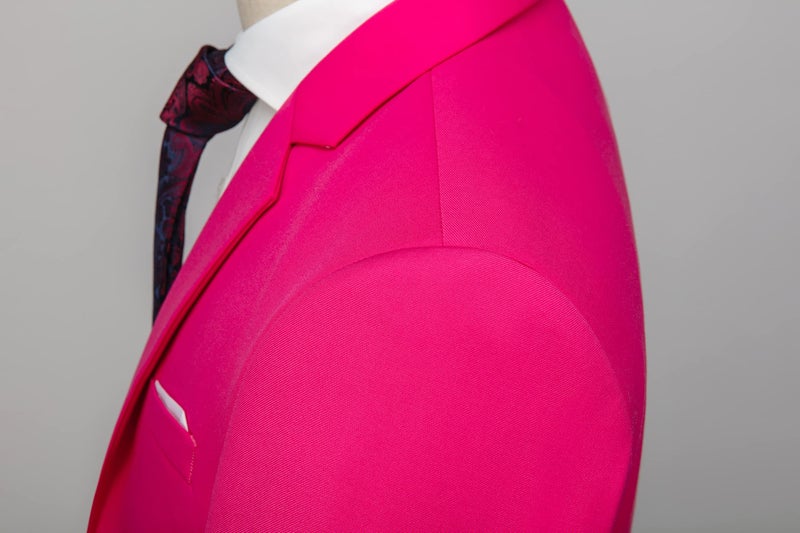 UNINUKOO Mens Blazer Jacket Casual 2 Buttons Suit Jacket Single Breasted Sport Coats Modern Wedding Tux Blazer US Size 44 Pink - Image 4